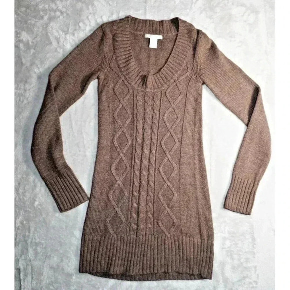 Charlotte Russe Sweater Womens Long Sleeve Dress Brown Small - Picture 1 of 9